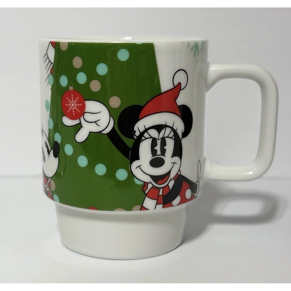 Disney Mickey Mouse Noel Stacking Mugs Set of 4 with Metal Rack Christmas Mug
